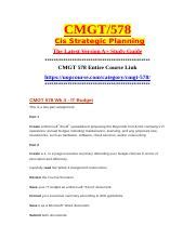 Cmgt Wk It Budget Doc Cmgt Cis Strategic Planning The