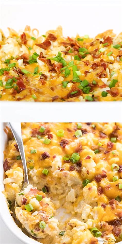 Easy Cheesy Loaded Cauliflower Casserole Recipe Keto Recipes Dinner