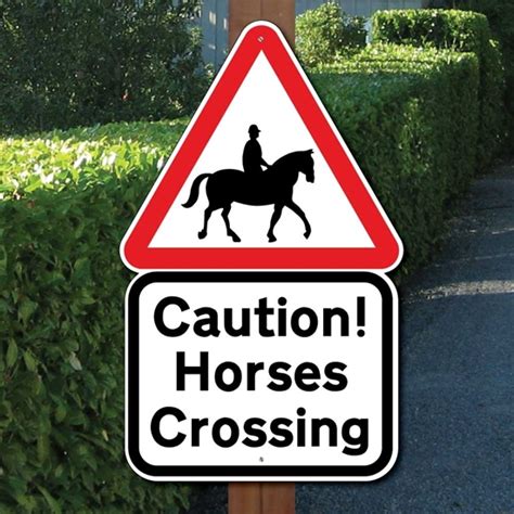 Jaf Graphics Caution Horses Sign Crossing