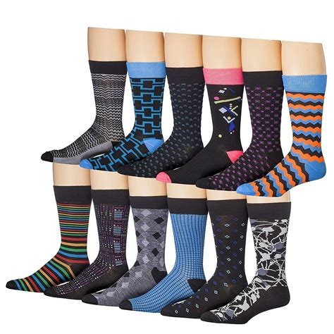 James Fiallo Mens 12 Pack Patterned Dress Socks - Walmart.com