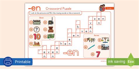 Grade 1 Phonics Crossword Puzzle En Teacher Made Twinkl