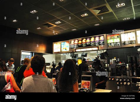 Mcdonalds Interior New York City Usa Stock Photo Alamy