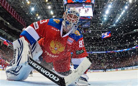 Herunterladen Hintergrundbild Vasily Koshechkin Ice Hockey Goaltender