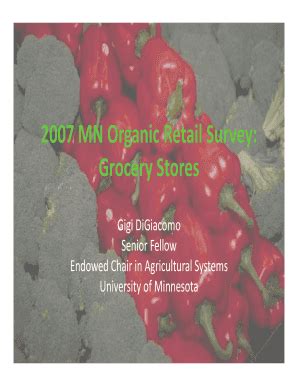 Fillable Online Misadocuments Mn Organic Retail Survey Grocery