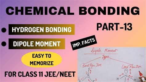 Hydrogen Bonding And Dipole Momentchemical Bondingclass 11 Chapter 4 Iit Jee Adv Neet