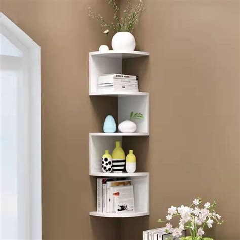 Mochi Tier Minimalist Floating Wall Mount Corner Shelves Rack Display