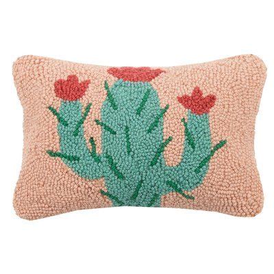 Dakota Fields Branham Cactus Hook Wool Lumbar Pillow Wayfair Floral