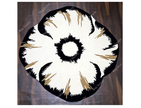 Mandala White Hand Tufted Wool Handmade Area Rug Carpet For Home