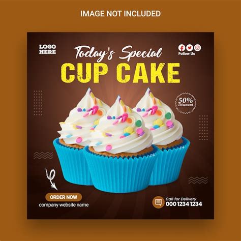 Premium Vector Special Delicious Cupcake Social Media Post Banner