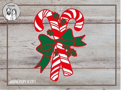 Candy Cane Svg Candy Svg Christmas Svg Frame With Bow Svg Etsy