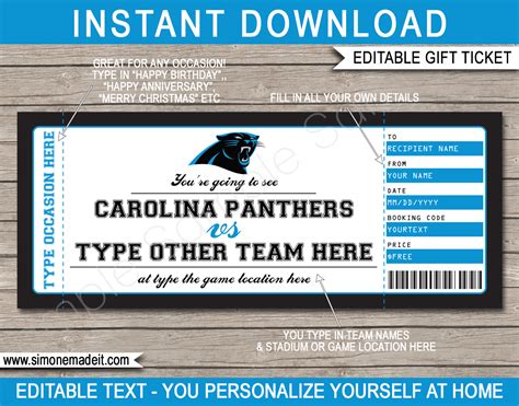 Carolina Panthers Gift Vouchers | Carolina panthers, Carolina panthers ...