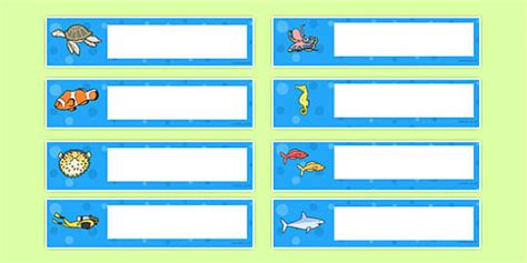 Under The Sea Themed Editable Gratnells Tray Labels Tray Labels