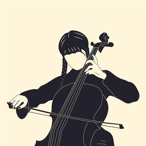 Wednesday plays the cello. Hand drawn Vector illustrations 16006075 ...