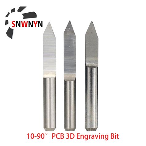 10pcs 10 90 Degrees Cnc Router Bit 3 175mm Shank Pcb V Shape Engraving