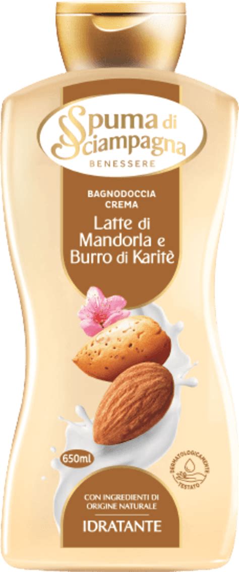 Spuma Di Sciampagna Bagnodoccia Crema Idratante Con Latte Di Mandorla E