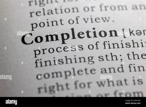 Fake Dictionary word, Dictionary definition of completion Stock Photo ... 