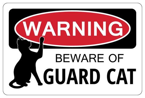 BEWARE OF GUARD Cat Warning Funny Novelty Sign Gift - Etsy