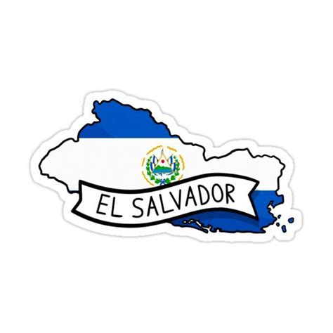 El Salvador Flag Map Sticker Sticker By Drawingvild Artofit