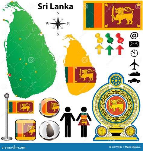 Sri Lanka Map Stock Vector Illustration Of National 29274507