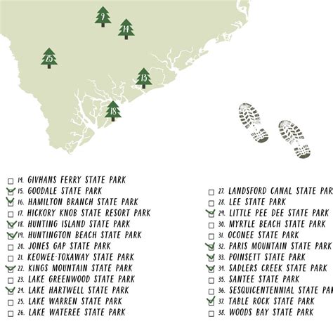 South Carolina State Parks Map-south Carolina State Parks - Etsy