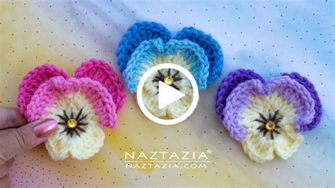 Crochet Pansy Flower Naztazia