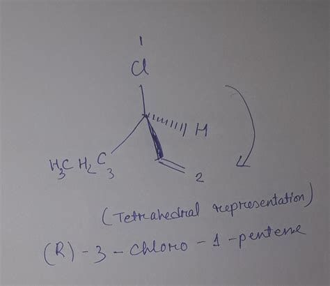 Solved Tetrahedral Representation Of R 3 Chloro 1 Pentene