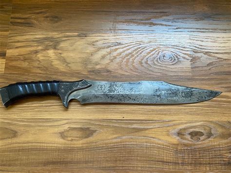 Zombie Tools The Felon 195 Bowie Knife With Leather Custom Sheath