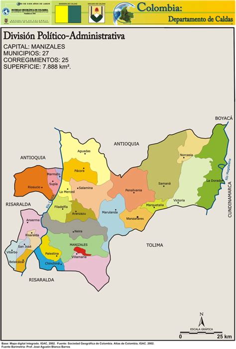 Mapa De Caldas Con Municipios Departamento De Colombia Para Descargar