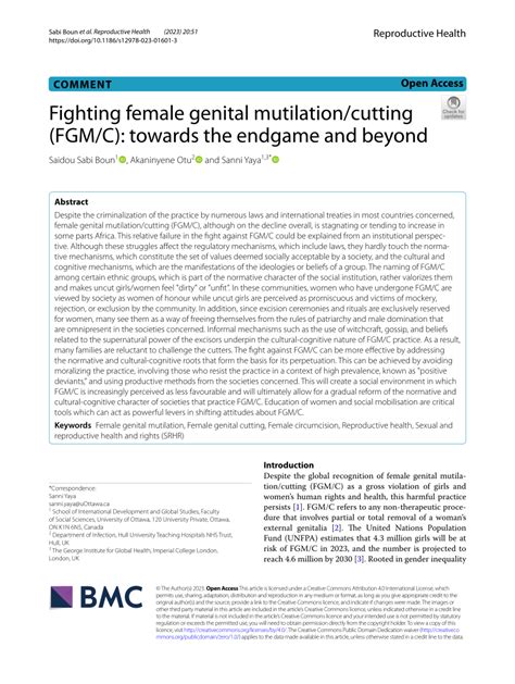 PDF COMMENT Open Access Fighting Female Genital Mutilation Cutting