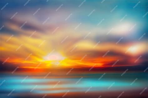 Premium Ai Image Serene Ocean Sunset Background