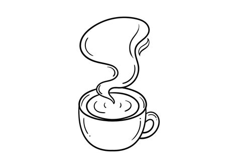 hand drawn coffee with smoke on it 5433539 Vector Art at Vecteezy