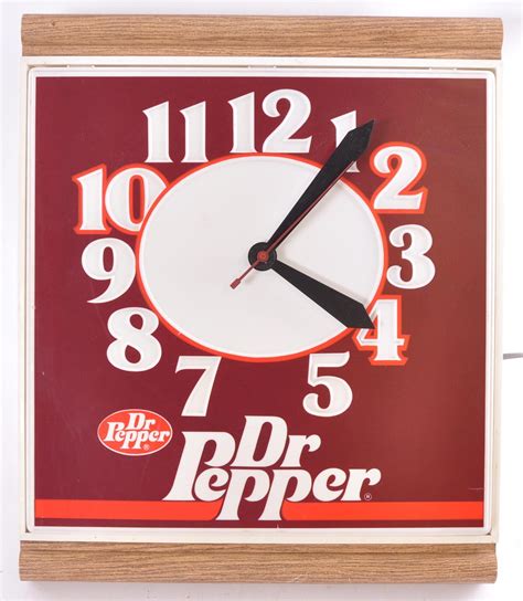 Sold Price Vintage Dr Pepper Light Up Advertising Clock March 6