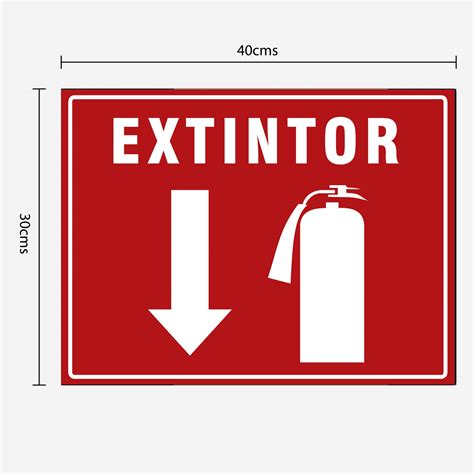 Letrero En Coroplast De 3 Mm De Espesor 30 X 40 Cms Extintor Franco