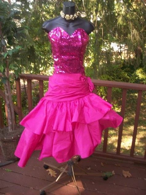 Vintage 80s Hot Pink Prom Party Dress Xxs Xs Wild Child Bacheloretee