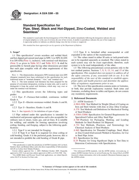 ASTM A 53 Tolerancia Norma ASTM Designation A 53 A 53M 05