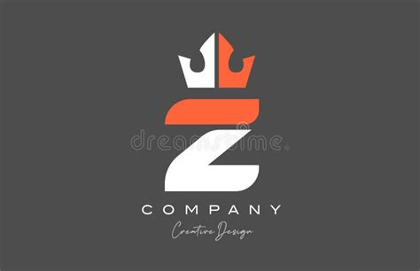 Orange Grey White Z Alphabet Letter Logo Icon Design Creative King