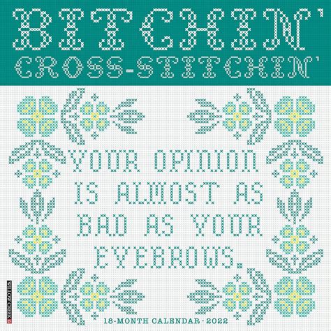 Bitchin Cross Stitchin 2022 Wall Calendar Willow Creek Press