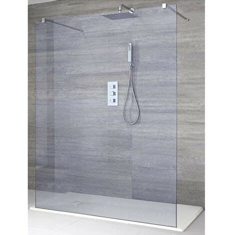 Milano Portland Luna Chrome Floating Walk In Frameless Wet Room