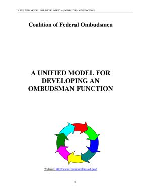 Fillable Online A MODEL FOR DEVELOPING AN OMBUDSMAN FUNCTION Fax Email