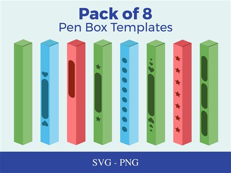 Pen Box Template Svg Pen Box Cut File Svg Windowed Pen Box Etsy