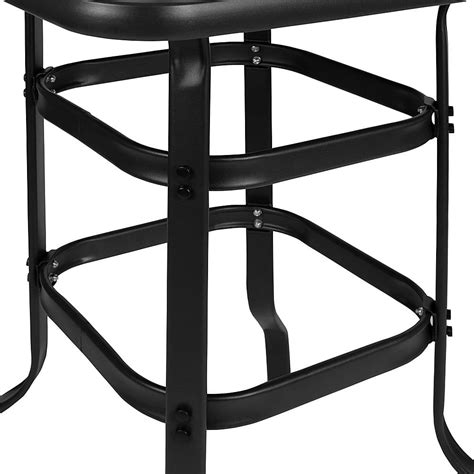 Alamont Home Brazos Outdoor Square Modern Steel Piece Patio Set Black