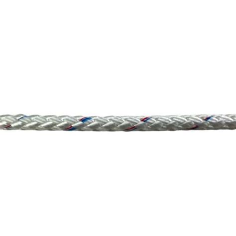 4mm White With Multi Coloured Fleck Pre Stretch Polyester Braided Rope