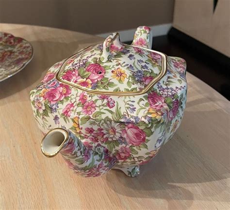 Rare Collectors Edition House Of Claridge English Floral Chintz Teapot