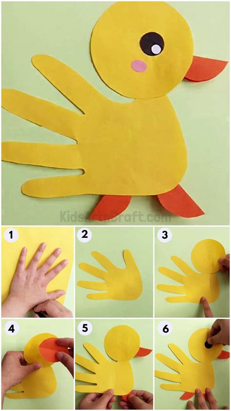 Diy Baby Duck Handprint Easy Craft For Kids Kids Art And Craft