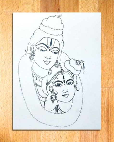 Ram Sita Drawing For Ramnavmi Easy Drawing Of Lord Ram And Sita Mata