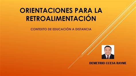 Orientaciones Para La Retroalimentacion Ccesa Ppt