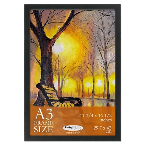 A3 Frame Black Modern Minimalist - Wooden 11.75x16.5 Frame - Modern ...