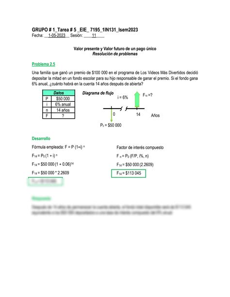 Solution Valor Presente Y Valor Futuro Unico En Ing Economica Studypool