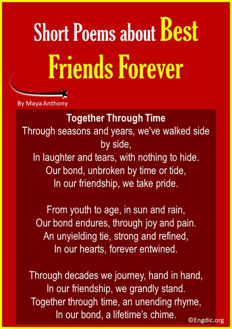 10 Short Poems about Best Friends Forever - EngDic