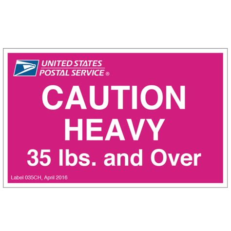 Caution Heavy Sticker Labels Usps